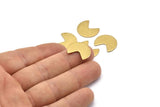 Brass Geometric Blank, 12 Raw Brass Pizza Slice Blanks, Findings (18x15x1mm) D1352