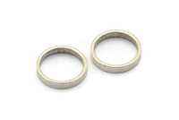 Silver Circle Connectors - 24 Antique Silver Plated Circle Connectors (12x0.8x2mm) D0306 H1152