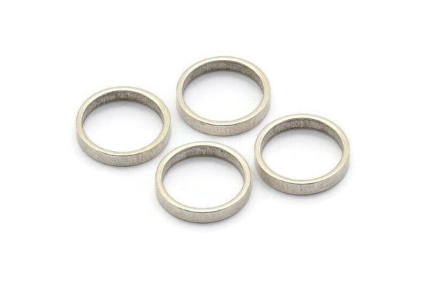 Silver Circle Connectors - 24 Antique Silver Plated Circle Connectors (12x0.8x2mm) D0306 H1152