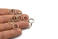 Silver Circle Connectors - 24 Antique Silver Plated Circle Connectors (12x0.8x2mm) D0306 H1152