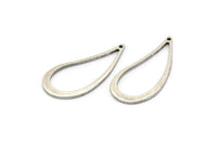 Silver Blank Pendant, 12 Antique Silver Plated Brass Drop Charms (29x13x1mm) Bs 1343 H0719