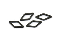 Black Diamond Charm, 50 Oxidized Brass Black Open Diamond Ring Charms (7.5x14x1mm) D0030 S852