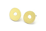 Earring Studs, 8 Raw Brass - Irregular Shaped Stud Earrings - Brass Earrings - Earrings (14x13x0.80mm) A2840