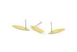 Brass Marquise Earring, 10 Raw Brass Marquise Shaped Stud Earrings (17x4x0.80mm) A2856
