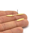 Brass Marquise Earring, 10 Raw Brass Marquise Shaped Stud Earrings (17x4x0.80mm) A2856