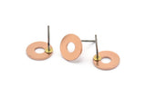 Copper Circle Earring, 12 Raw Copper Circle Stud Earrings (10x0.80mm) M006 A1502