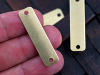 Large Rectangle Connector, 10 Raw Brass Rectangle Stamping Blank Geometric Findings with 2 holes (40x10mm) brs 715 A0340