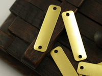 Large Rectangle Connector, 10 Raw Brass Rectangle Stamping Blank Geometric Findings with 2 holes (40x10mm) brs 715 A0340