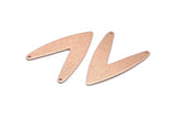 Rose Gold Letter Charm, 2 Textured Rose Gold Plated Brass V Shape Connectors With 2 Holes, Findings (31x22.5x0.80mm) D995 Q0869