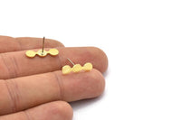 Brass Circle Earring, 10 Raw Brass Tiny Rounds Shaped Stud Earrings (18x5x0.80mm) A2627