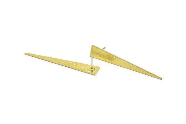 Pirinç Üçgen Küpe, 8 Çekiçlenmiş Ham Pirinç Üçgen Küpe (50x8x0,80 mm) M160 A1650