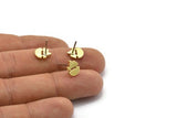 Brass Mountain Earring, 10 Raw Brass Tiny Mountain Shaped Stud Earrings (9x8mm) N1982