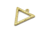 Brass Element Charm, 2 Textured Raw Brass Water Element Symbol Charms With 1 Loop (26x23mm) N1975