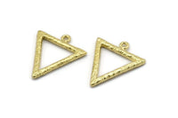 Brass Element Charm, 2 Textured Raw Brass Water Element Symbol Charms With 1 Loop (26x23mm) N1975