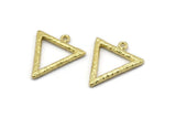 Brass Element Charm, 2 Textured Raw Brass Water Element Symbol Charms With 1 Loop (26x23mm) N1975
