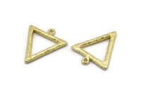 Brass Element Charm, 2 Textured Raw Brass Water Element Symbol Charms With 1 Loop (26x23mm) N1975