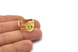 Brass Royal Ring, 2 Raw Brass Royal Rings With 1 Stone Settings - Pad Size 4mm N1993