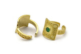 Brass Royal Ring, 2 Raw Brass Royal Rings With 1 Stone Settings - Pad Size 4mm N1990