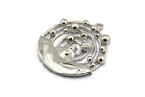 Silver Solar System, 1 Silver Tone Solar System Pendant With 1 Loop,Necklace Finding, Earring Findings (36.5x33x4mm) BS 1987 H0572