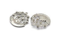 Silver Solar System, 1 Silver Tone Solar System Pendant With 1 Loop,Necklace Finding, Earring Findings (36.5x33x4mm) BS 1987 H0572