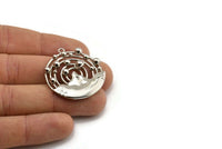 Silver Solar System, 1 Silver Tone Solar System Pendant With 1 Loop,Necklace Finding, Earring Findings (36.5x33x4mm) BS 1987 H0572
