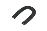 Siyah Geometrik Charm, 3 Delikli 6 Oksitlenmiş Siyah Pirinç Dokulu U Şeklinde Kolye, Charmlar, Bulgular (35x27x0,50 mm) D0603 S916