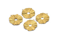 Brass Sun Charm, 24 Raw Brass Sun Charms With 1 Loop, Findings, Earrings (19x18mm) D1198