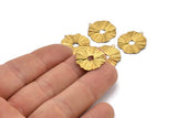 Brass Sun Charm, 24 Raw Brass Sun Charms With 1 Loop, Findings, Earrings (19x18mm) D1198