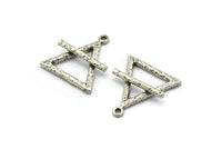 Gümüş Element Charm, 2 Dokulu Antik Gümüş Kaplama Pirinç Hava Elementi Sembolü Charm'ı 1 Döngülü (26x23 mm) N1974 H1495