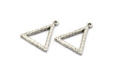 Gümüş Element Charm, 2 Dokulu Antik Gümüş Kaplama Pirinç Ateş Elementi Sembolü Charm'ı 1 Döngülü (26x23 mm) N1976 H1500