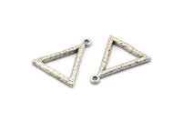 Gümüş Element Charm, 2 Dokulu Antik Gümüş Kaplama Pirinç Ateş Elementi Sembolü Charm'ı 1 Döngülü (26x23 mm) N1976 H1500