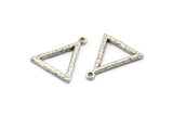 Gümüş Element Charm, 2 Dokulu Antik Gümüş Kaplama Pirinç Ateş Elementi Sembolü Charm'ı 1 Döngülü (26x23 mm) N1976 H1500