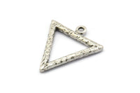 Gümüş Element Charm, 2 Dokulu Antik Gümüş Kaplama Pirinç Su Elementi Sembolü Charm'ı 1 Döngülü (26x23 mm) N1975 H1499