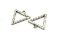 Gümüş Element Charm, 2 Dokulu Antik Gümüş Kaplama Pirinç Su Elementi Sembolü Charm'ı 1 Döngülü (26x23 mm) N1975 H1499