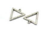 Gümüş Element Charm, 2 Dokulu Antik Gümüş Kaplama Pirinç Su Elementi Sembolü Charm'ı 1 Döngülü (26x23 mm) N1975 H1499