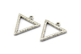 Gümüş Element Charm, 2 Dokulu Antik Gümüş Kaplama Pirinç Su Elementi Sembolü Charm'ı 1 Döngülü (26x23 mm) N1975 H1499