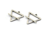 Gümüş Element Charm, 1 Döngülü 2 Antik Gümüş Kaplama Pirinç Toprak Elementi Sembolü Charm (26x25 mm) N1971 H1496