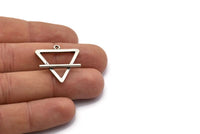 Gümüş Element Charm, 1 Döngülü 2 Antik Gümüş Kaplama Pirinç Toprak Elementi Sembolü Charm (26x25 mm) N1971 H1496