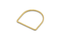 D Shape Rings, 24 Raw Brass D Shape Connectors, Rings  (19x19x1mm) BS 2329