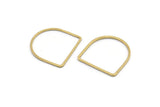 D Shape Rings, 24 Raw Brass D Shape Connectors, Rings  (19x19x1mm) BS 2329