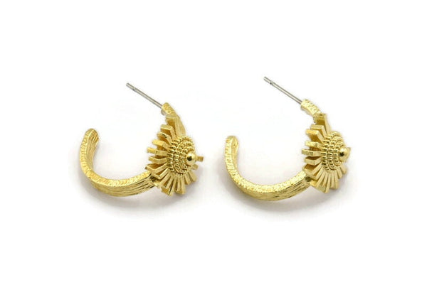 Pirinç Küpe, 2 Ham Pirinç Küpe (19x16x3mm) N2000