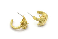 Pirinç Küpe, 2 Ham Pirinç Küpe (19x16x3mm) N2000