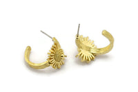 Pirinç Küpe, 2 Ham Pirinç Küpe (19x16x3mm) N2000
