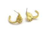 Pirinç Küpe, 2 Ham Pirinç Küpe (19x16x3mm) N2000