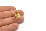 Pirinç Küpe, 2 Ham Pirinç Küpe (19x16x3mm) N2000