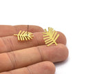 Brass Leaf Earring, 8 Raw Brass Leaf Shaped Stud Earrings, Findings (18x15x0.80mm) A2649