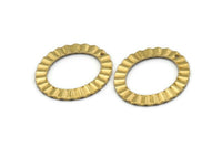 Pirinç Oval Charm, 1 Delikli 6 Ham Pirinç Dalgalı Oval Charm Küpe, Kolye Uçları, Bulgular (33x28x1mm) D909