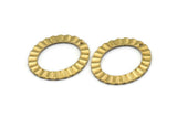 Pirinç Oval Charm, 1 Delikli 6 Ham Pirinç Dalgalı Oval Charm Küpe, Kolye Uçları, Bulgular (33x28x1mm) D909