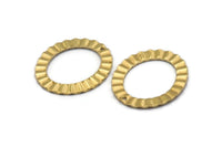 Pirinç Oval Charm, 1 Delikli 6 Ham Pirinç Dalgalı Oval Charm Küpe, Kolye Uçları, Bulgular (33x28x1mm) D909