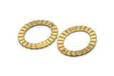 Pirinç Oval Charm, 1 Delikli 6 Ham Pirinç Dalgalı Oval Charm Küpe, Kolye Uçları, Bulgular (33x28x1mm) D909